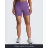 image:imageAoxjox Seamless Biker Shorts for Women Impact Hidden Scrunch Low Waisted Athletic Yoga Short 354556Grape  With Logo