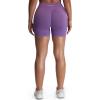 image:imageAoxjox Seamless Biker Shorts for Women Impact Hidden Scrunch Low Waisted Athletic Yoga Short 354556Grape  With Logo