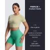 image:imageAoxjox Seamless Biker Shorts for Women Impact Hidden Scrunch Low Waisted Athletic Yoga Short 354556Katydid Green  With Logo