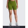 image:imageAoxjox Seamless Biker Shorts for Women Impact Hidden Scrunch Low Waisted Athletic Yoga Short 354556Meadow Green  With Logo