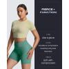 image:imageAoxjox Seamless Biker Shorts for Women Impact Hidden Scrunch Low Waisted Athletic Yoga Short 354556Ocean Teal  With Logo