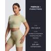 image:imageAoxjox Seamless Biker Shorts for Women Impact Hidden Scrunch Low Waisted Athletic Yoga Short 354556Oyster Beige  With Logo