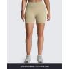 image:imageAoxjox Seamless Biker Shorts for Women Impact Hidden Scrunch Low Waisted Athletic Yoga Short 354556Oyster Beige  With Logo