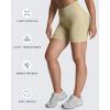 image:imageAoxjox Seamless Biker Shorts for Women Impact Hidden Scrunch Low Waisted Athletic Yoga Short 354556Oyster Beige  With Logo