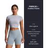 image:imageAoxjox Seamless Biker Shorts for Women Impact Hidden Scrunch Low Waisted Athletic Yoga Short 354556Quiet Grey  Without Logo run Small