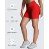 image:imageAoxjox Seamless Biker Shorts for Women Impact Hidden Scrunch Low Waisted Athletic Yoga Short 354556Racing Red  With Logo