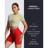 image:imageAoxjox Seamless Biker Shorts for Women Impact Hidden Scrunch Low Waisted Athletic Yoga Short 354556Racing Red  With Logo
