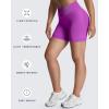 image:imageAoxjox Seamless Biker Shorts for Women Impact Hidden Scrunch Low Waisted Athletic Yoga Short 354556Real Purple  With Logo