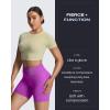 image:imageAoxjox Seamless Biker Shorts for Women Impact Hidden Scrunch Low Waisted Athletic Yoga Short 354556Real Purple  With Logo