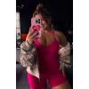 image:imageAoxjox Seamless Biker Shorts for Women Impact Hidden Scrunch Low Waisted Athletic Yoga Short 354556Rose Red  With Logo