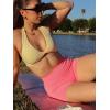 image:imageAoxjox Seamless Biker Shorts for Women Impact Hidden Scrunch Low Waisted Athletic Yoga Short 354556Sakura Pink  With Logo