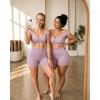 image:imageAoxjox Workout Biker Shorts with Pockets for Women High Waisted Gym Running Luxeyoga Yoga Short 6Mauve