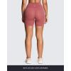 image:imageAoxjox Workout Biker Shorts with Pockets for Women High Waisted Gym Running Luxeyoga Yoga Short 6Rose Berry Burgundy Red