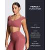 image:imageAoxjox Workout Biker Shorts with Pockets for Women High Waisted Gym Running Luxeyoga Yoga Short 6Rose Berry Burgundy Red