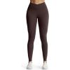 image:imageAoxjox High Waisted Workout Leggings for Women CrossWaist Crossover Tummy Control Trinity Buttery Soft Yoga Pants 26Mulch