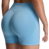 image:imageAoxjox Seamless Biker Shorts for Women Impact Hidden Scrunch Low Waisted Athletic Yoga Short 354556Airy Blue  With Logo