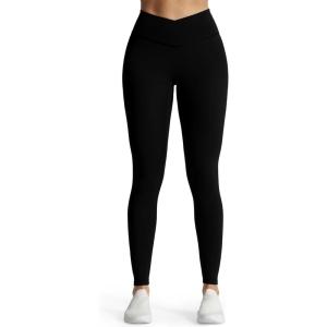image:imageAoxjox High Waisted Workout Leggings for Women CrossWaist Crossover Tummy Control Trinity Buttery Soft Yoga Pants 26A Black
