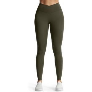image:imageAoxjox High Waisted Workout Leggings for Women CrossWaist Crossover Tummy Control Trinity Buttery Soft Yoga Pants 26Olive Green