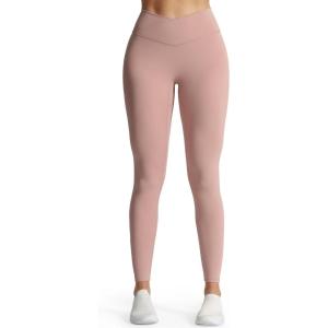 image:imageAoxjox High Waisted Workout Leggings for Women CrossWaist Crossover Tummy Control Trinity Buttery Soft Yoga Pants 26Woodrose See Through