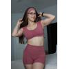 image:imageAoxjox Womens Workout Sports Bras Luxeyoga Fitness Scrunch Bra Yoga Crop TankRose Berry Burgundy Red