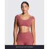 image:imageAoxjox Womens Workout Sports Bras Luxeyoga Fitness Scrunch Bra Yoga Crop TankRose Berry Burgundy Red