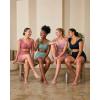 image:imageAoxjox Womens Workout Sports Bras Luxeyoga Fitness Scrunch Bra Yoga Crop TankRose Berry Burgundy Red