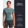 image:imageAoxjox Womens Casual Basic Tee HIGH Elastic Cotton TShirt Short Sleeve Tops Everyday Crew Neck Slim Fit Y2kDeep Lagoon