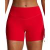 image:imageAoxjox Workout Biker Shorts for Women Tummy Control Metamorph MidRise Athletic Hidden Scrunch Gym Yoga Short 45Racing Red