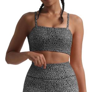 image:imageAoxjox Womens Workout Bandeau Bras Training Fitness Running Yoga Crop Tank2 Black Dot Print