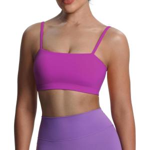 image:imageAoxjox Womens Workout Bandeau Bras Training Fitness Running Yoga Crop TankCattleya Purple
