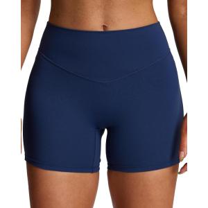 image:imageAoxjox Workout Biker Shorts for Women Tummy Control Metamorph MidRise Athletic Hidden Scrunch Gym Yoga Short 45Navy