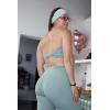 image:imageAoxjox Womens Workout Sports Bras Lumira Square Neck Halter Twist Back LowMedium Impact Lumastretch Luxe Yoga Crop TankEucalyptus