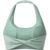 image:imageAoxjox Womens Workout Sports Bras Lumira Square Neck Halter Twist Back LowMedium Impact Lumastretch Luxe Yoga Crop TankEucalyptus