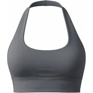 image:imageAoxjox Womens Workout Sports Bras Lumira Square Neck Halter Twist Back LowMedium Impact Lumastretch Luxe Yoga Crop TankGraphite Grey
