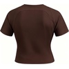 image:imageAoxjox Womens Raglan Lumira Short Sleeve Workout TShirt Crew Neck Tee No Pad Lumastretch Luxe Gym Yoga T Shirt TopEspresso