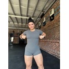 image:imageAoxjox Womens Raglan Lumira Short Sleeve Workout TShirt Crew Neck Tee No Pad Lumastretch Luxe Gym Yoga T Shirt TopGraphite Grey