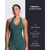image:imageAoxjox Womens Sleeveless Athlenza Halter Tank Tops Workout Athletics Lumastretch Yoga Curve Longline Crop TopEvergreen