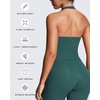 image:imageAoxjox Womens Sleeveless Athlenza Halter Tank Tops Workout Athletics Lumastretch Yoga Curve Longline Crop TopEvergreen