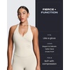 image:imageAoxjox Womens Sleeveless Athlenza Halter Tank Tops Workout Athletics Lumastretch Yoga Curve Longline Crop TopVanilla Beige