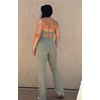 image:imageAoxjox Womens Workout Lumira Flare Leggings High Waisted Tummy Control Lumastretch Luxe Buttery Soft Wide Leg Yoga Pant 32Eucalyptus