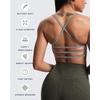 image:imageAoxjox Womens Workout Sports Bras Fitness Amor Low Impact Bra Yoga Crop TankGrey