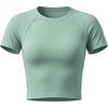 image:imageAoxjox Womens Raglan Lumira Short Sleeve Workout TShirt Crew Neck Tee No Pad Lumastretch Luxe Gym Yoga T Shirt TopEucalyptus