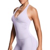 image:imageAoxjox Womens Sleeveless Athlenza Halter Tank Tops Workout Athletics Lumastretch Yoga Curve Longline Crop TopMisty Lilac