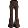 image:imageAoxjox Womens Workout Lumira Flare Leggings High Waisted Tummy Control Lumastretch Luxe Buttery Soft Wide Leg Yoga Pant 32Espresso