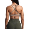 image:imageAoxjox Womens Workout Sports Bras Fitness Amor Low Impact Bra Yoga Crop TankGrey