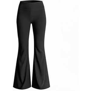 image:imageAoxjox Womens Workout Lumira Flare Leggings High Waisted Tummy Control Lumastretch Luxe Buttery Soft Wide Leg Yoga Pant 32True Black