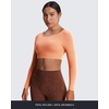 image:imageAoxjox Workout Long Sleeve Crop Tops for Women Clarissa Backless Gym Cropped T Shirt TopPapaya
