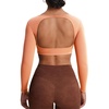 image:imageAoxjox Workout Long Sleeve Crop Tops for Women Clarissa Backless Gym Cropped T Shirt TopPapaya