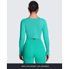 image:imageAoxjox Womens Athlenza Ruffle Wrap Tie Front Tops Long Sleeve Shrug Crop Top Ballet Yoga Workout CardiganDeep Teal