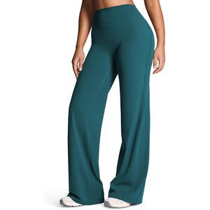 image:imageAoxjox Womens Workout Athlenza Straight Leg Bottoms High Waist Lumastretch Gym Yoga Pants 31 33 35Evergreen